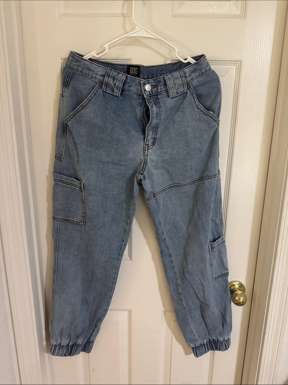 BDG Mid Blue Denim Cargo Jogger Pants